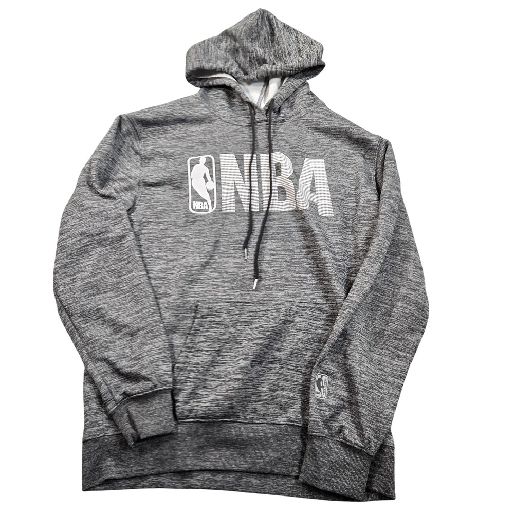 NBA Hoodie Mens Large Gray NBA Basketball Logo Pullover Fleece Sweatshirt